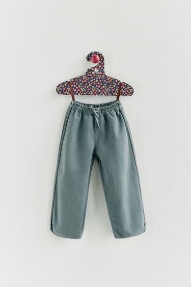Zara TWILL CULOTTE PANTS - Blue
