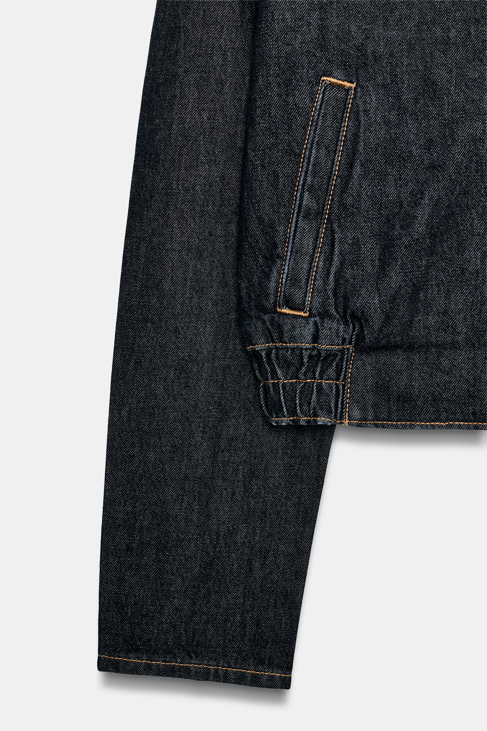 Женские куртки Zara TRF DENIM CROSSOVER BOMBER JACKET — фото 8