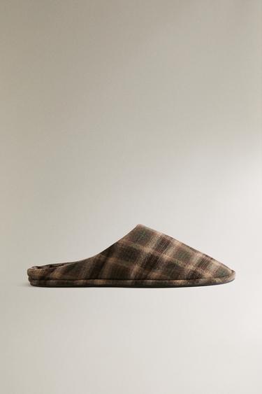 MULES À CARREAUX - Marron de Zara