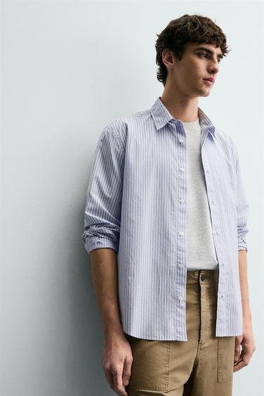 STRIPED POCKET SHIRT - Sky blue by Zara - Image 5