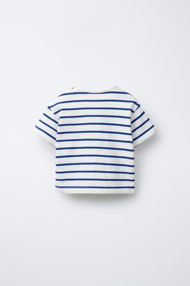 LOT DE TROIS T-SHIRTS À RAYURES - Bleu de Zara - Image 2