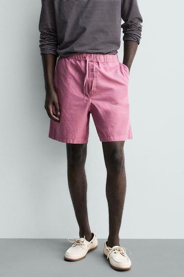 FADED REGULAR FIT BERMUDA SHORTS - Pink by Zara