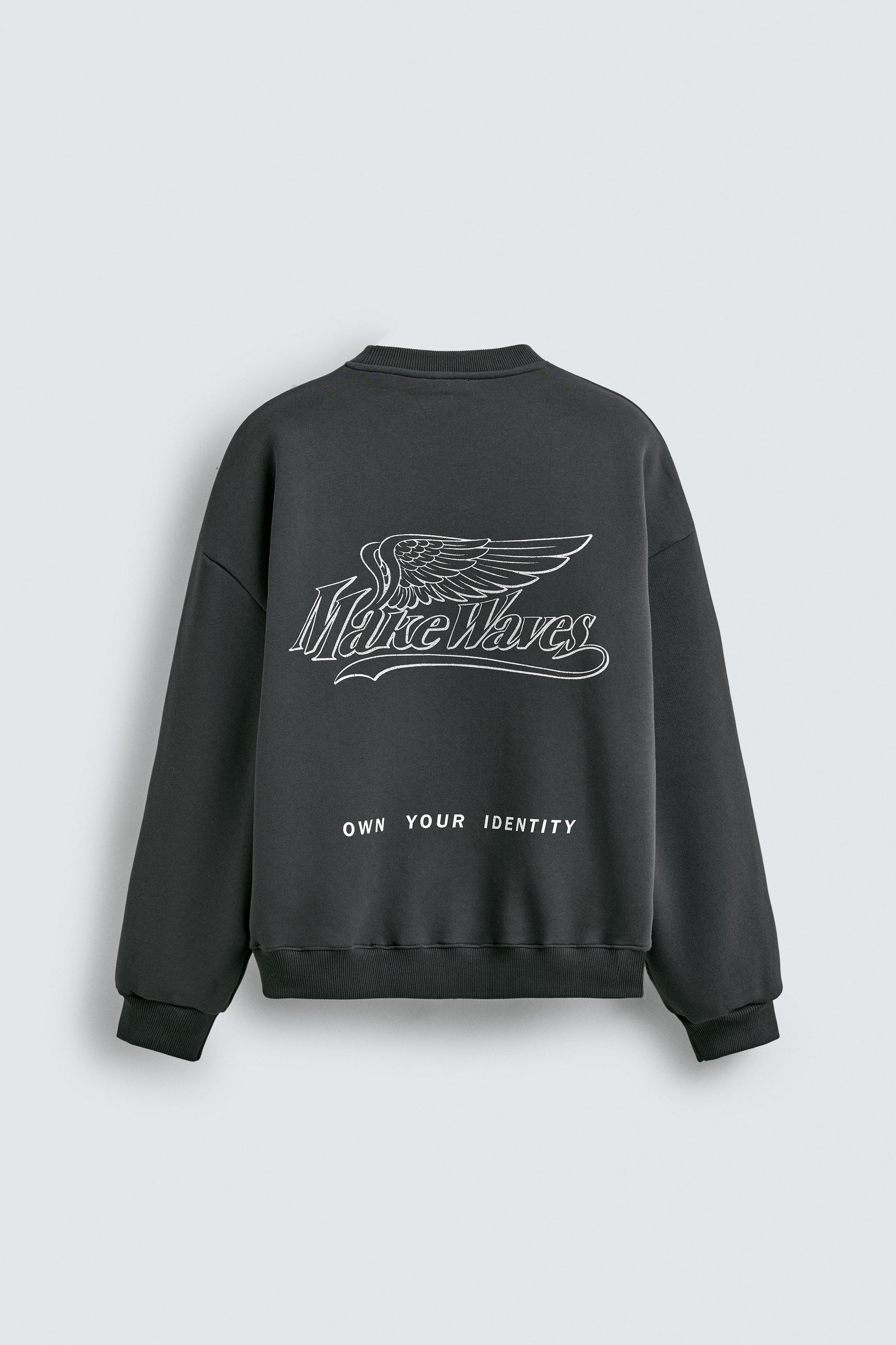 (そあ) COMBINED PRINT SWEATSHIRT - Dark anthracite | ZARA United States