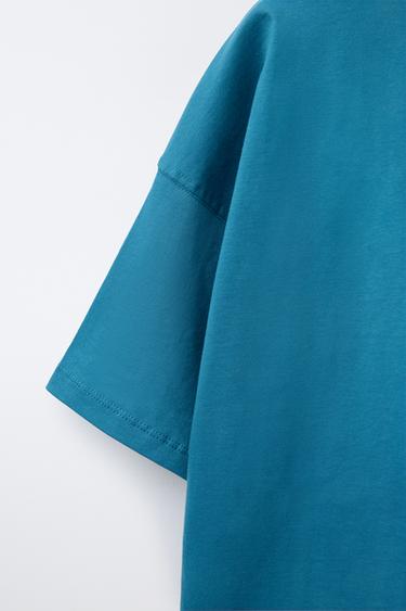 PLAIN MEDIUM WEIGHT T-SHIRT - Light petrol blue by Zara - Image 3
