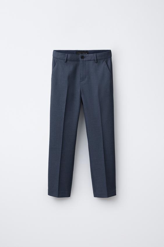 TEXTURED SUIT TROUSERS - Mid-blue by Zara - Image 0