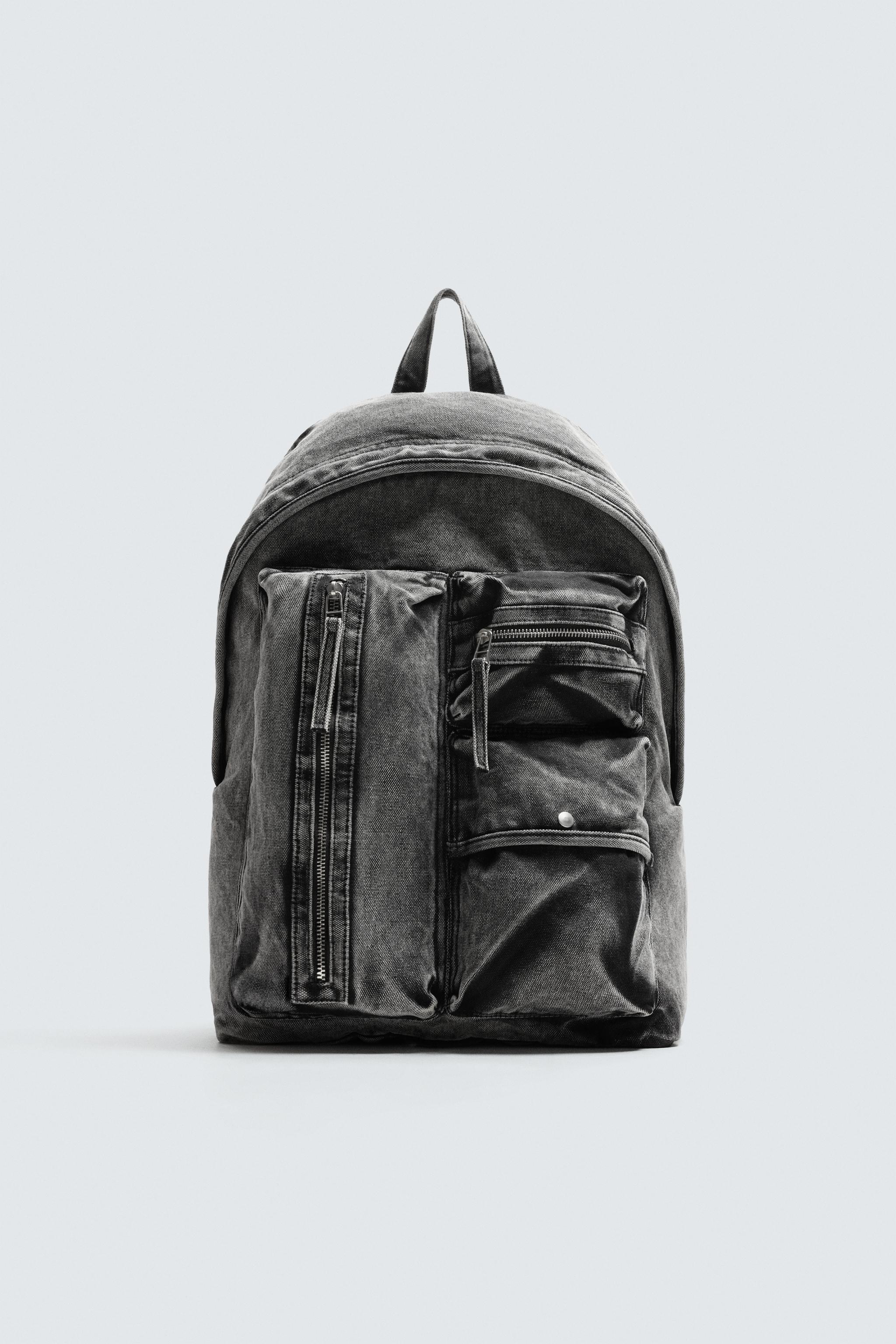 WASHED EFFECT DENIM BACKPACK - Black | ZARA United States WASHED EFFECT DENIM BACKPACK - Black | ZARA United States