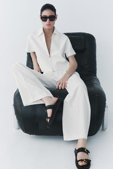 Zara BUCKLED SANDALS - Black