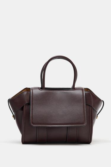 CITY BAG WITH FLAP - Burgundy Red by Zara - Image 0