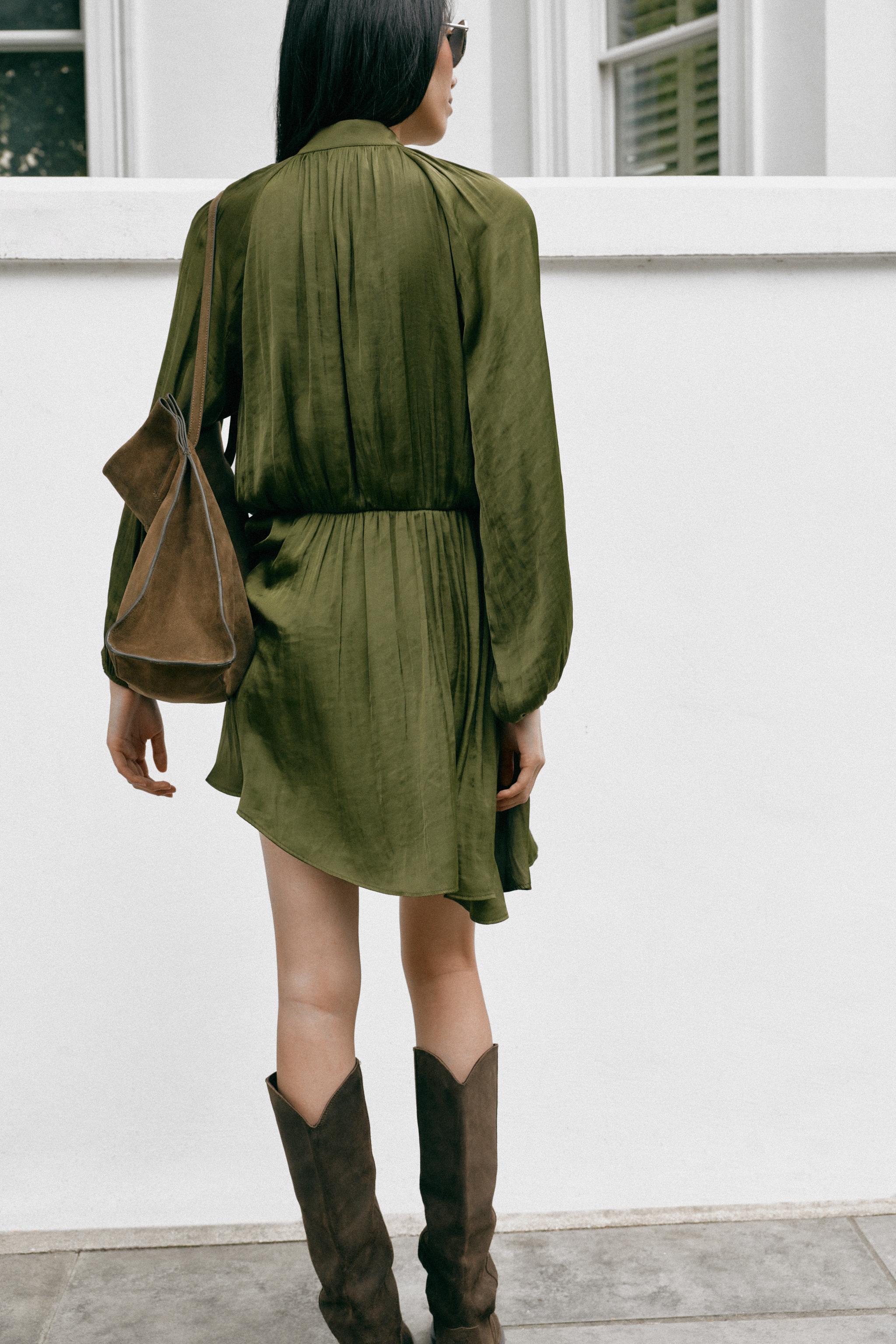 Женские платья Zara ZIP SHORT DRESS — фото 6
