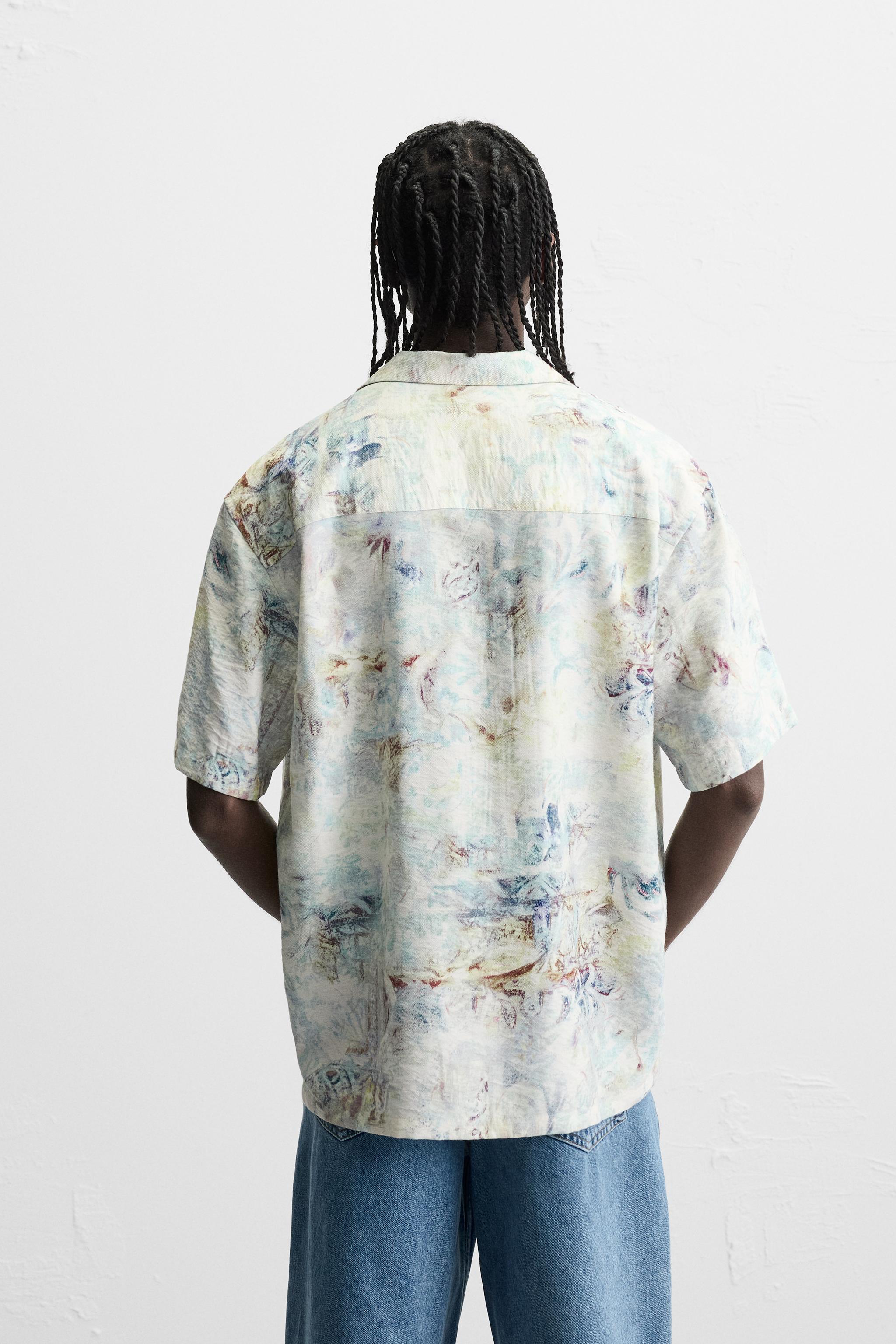ABSTRACT PRINT SHIRT - Bluish | ZARA United States