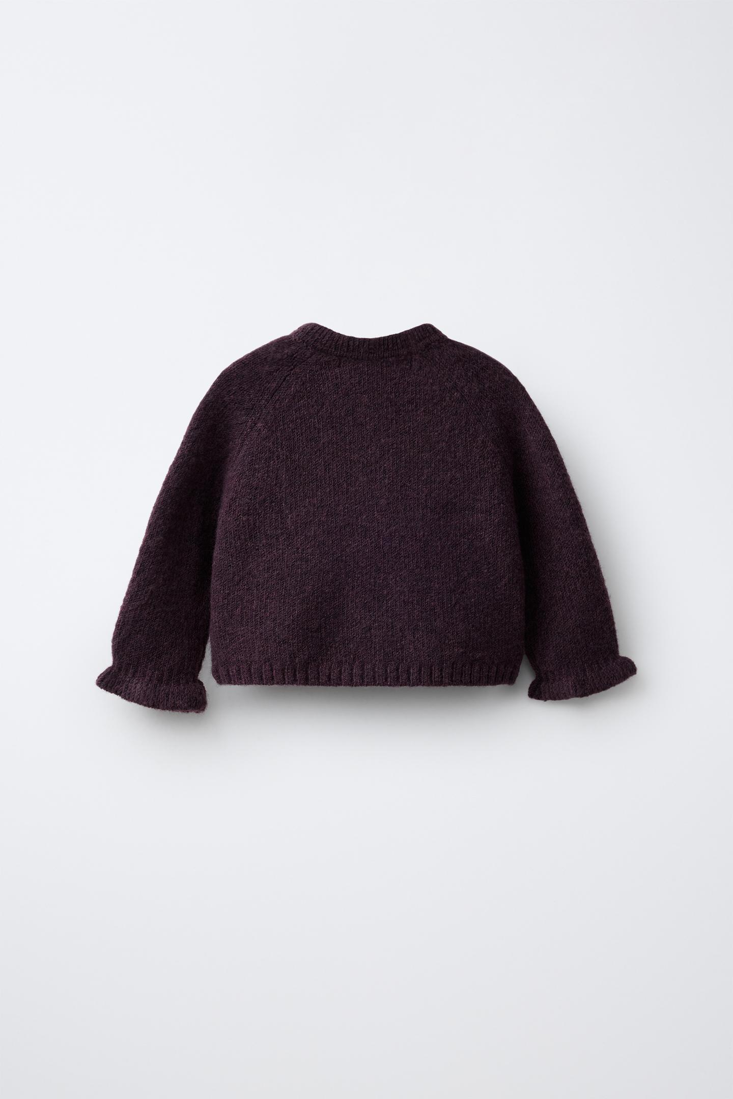 Детский кардиган Zara Ruffle, цвет: Бордовый — фото 2