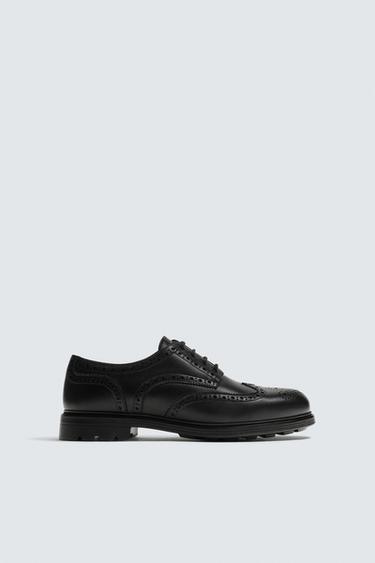 Zara LEATHER DRESS SHOES - Black