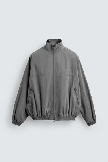 RELAXED FIT TEXTURED JACKET - Grey by Zara