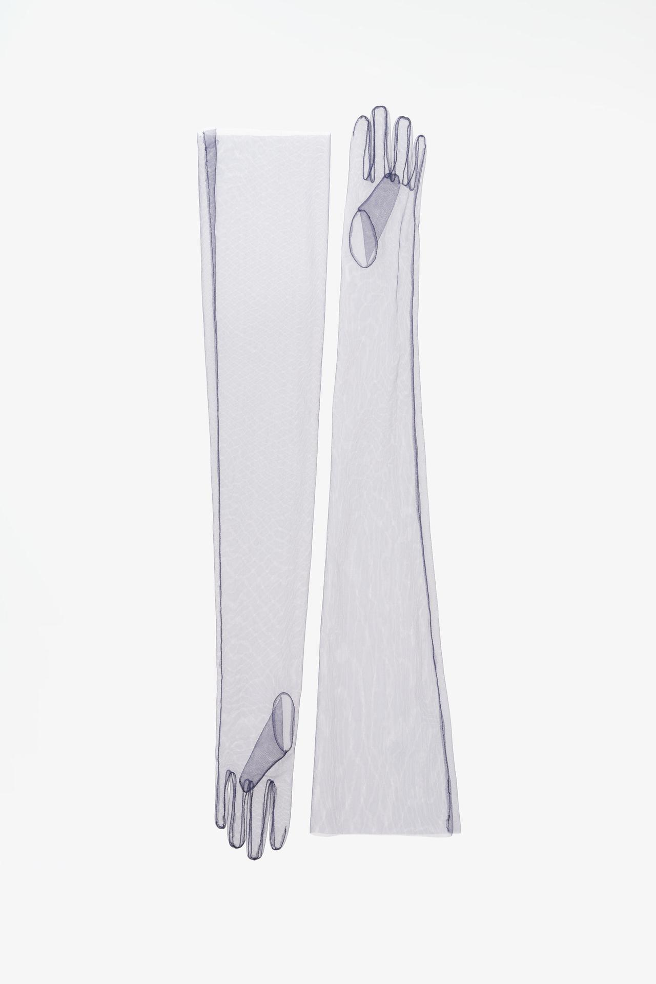 LONG TULLE GLOVES LIMITED EDITION — Blue