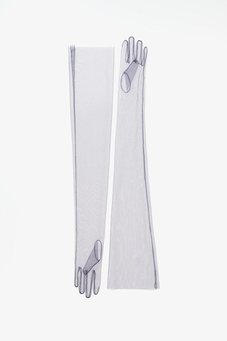 LONG TULLE GLOVES LIMITED EDITION — Blue