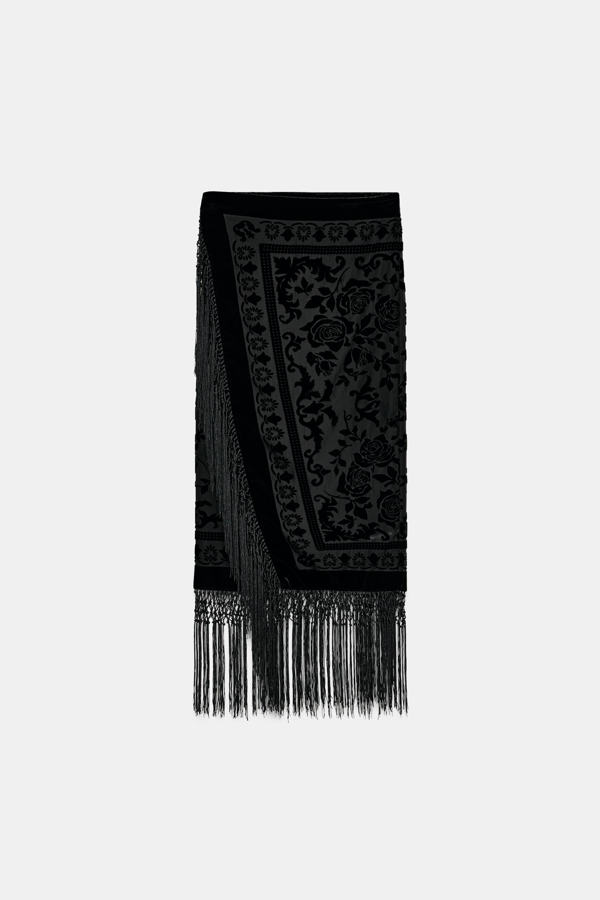 ZW COLLECTION LIMITED EDITION FRINGED VELVET SKIRT