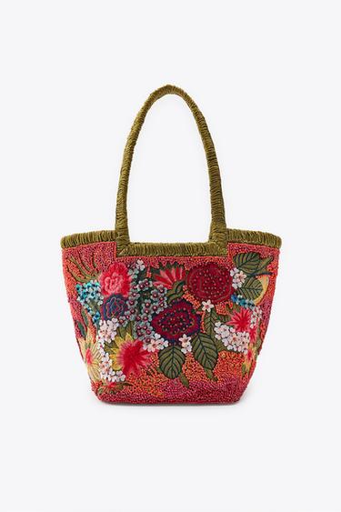 SMALL EMBROIDERED BEADED BAG - Multicoloured by Zara