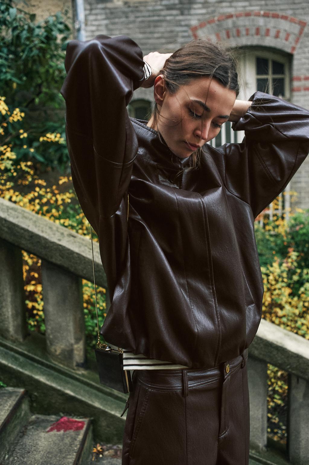 FAUX LEATHER HIGH COLLAR JACKET - image 2