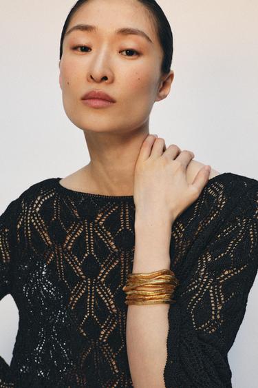 PACK PULSERAS ELÁSTICAS - Dorado de Zara - Imagen 0