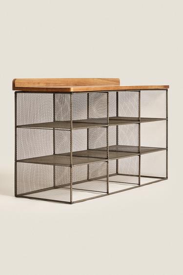 BANQUETTE EN MÉTAL ET BOIS - Gris foncé de Zara - Image 1