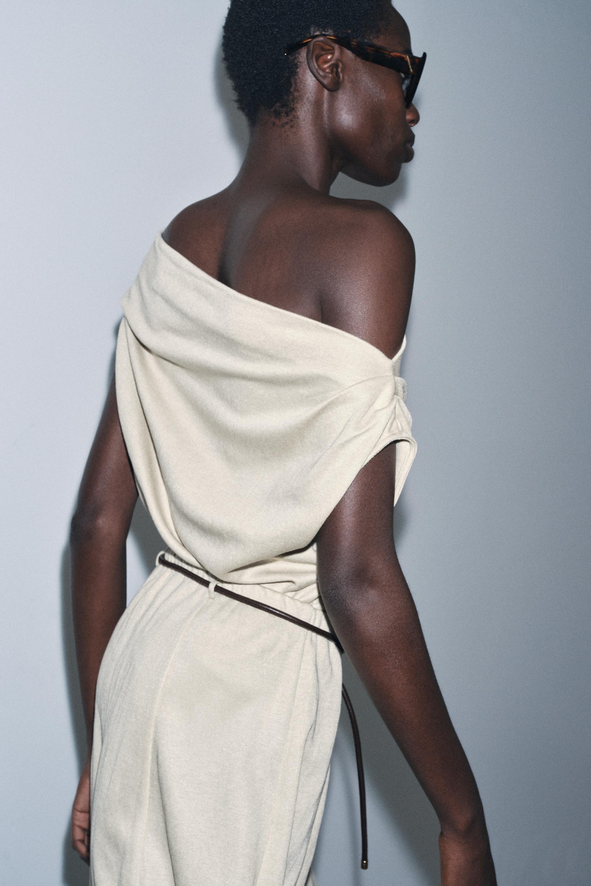 ASYMMETRIC CUT-OUT KNIT TOP - Sand | ZARA United States