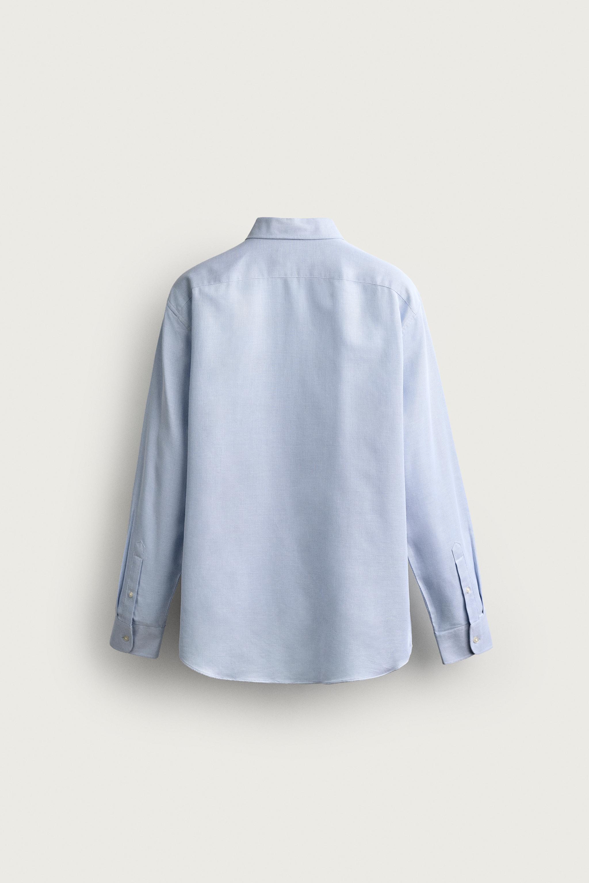 EASY CARE TEXTURED SHIRT — Sky blue (alternate view)