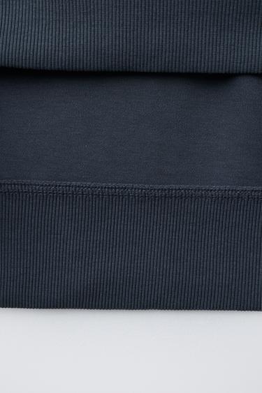 ENSEMBLE SWEAT ET PANTALON EN MOLLETON À JAMBES LARGES UNIE - Bleu / Acier de Zara - Image 7