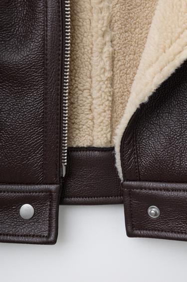 DOUBLE-FACED BIKER JACKET - Brown by Zara - Image 7