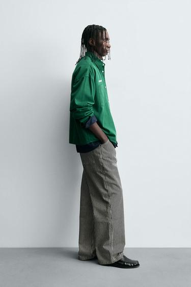 CHEMISE BRODERIES CONTRASTE - Vert de Zara - Image 3