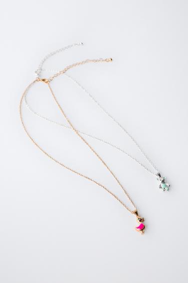 PACK OF TWO ANIMAL NECKLACES - Gold / Silver by Zara - Image 3