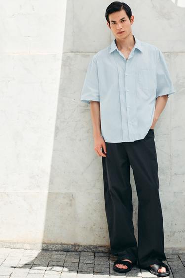 REVERSE EFFECT TECHNICAL SHIRT - Sky blue by Zara
