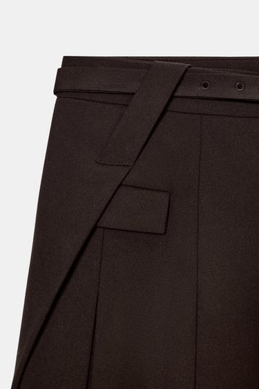 ZW COLLECTION BOX PLEAT MIDI SKIRT - Brown by Zara - Image 5