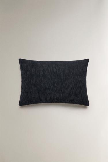 GEPLOOIDE GEWATTEERDE KUSSENHOES - Blauw van Zara - Afbeelding 0