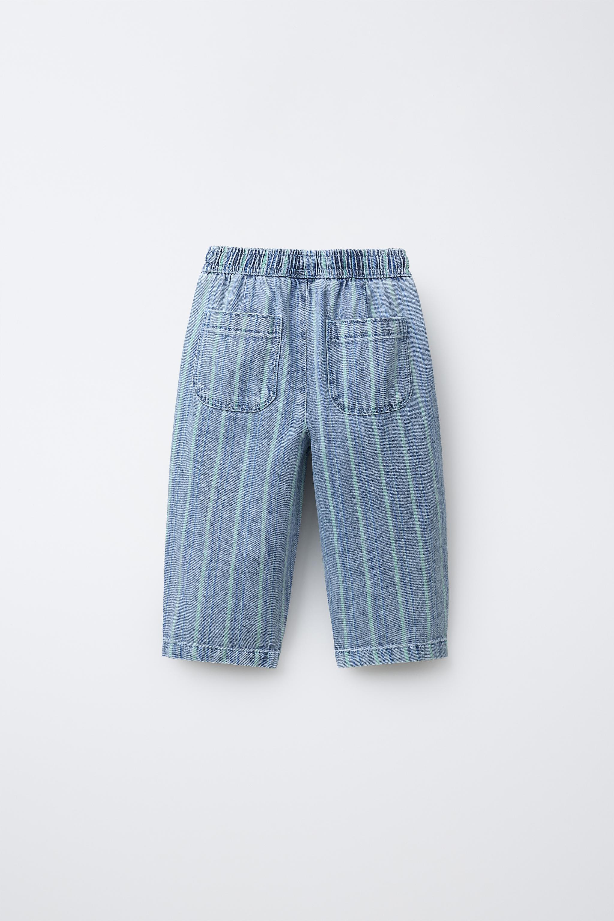 STRIPED BAGGY JEANS