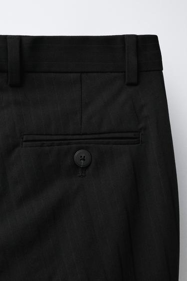 PINSTRIPED TROUSERS - Black by Zara - Image 3