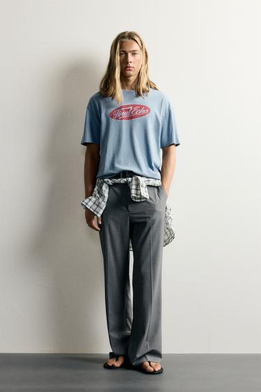 WASHED PRINT T-SHIRT - Blue by Zara - Image 0