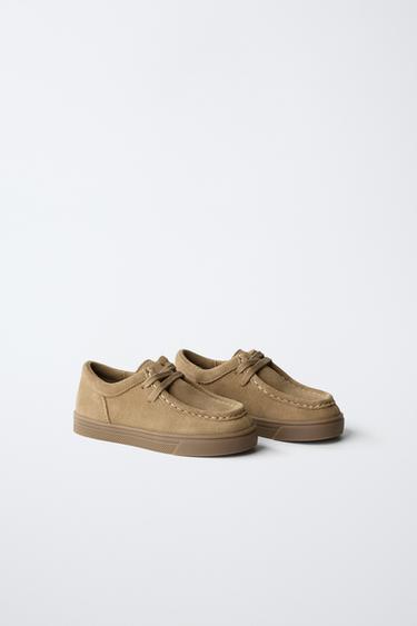Zara LEATHER SHOES - Sandy Brown