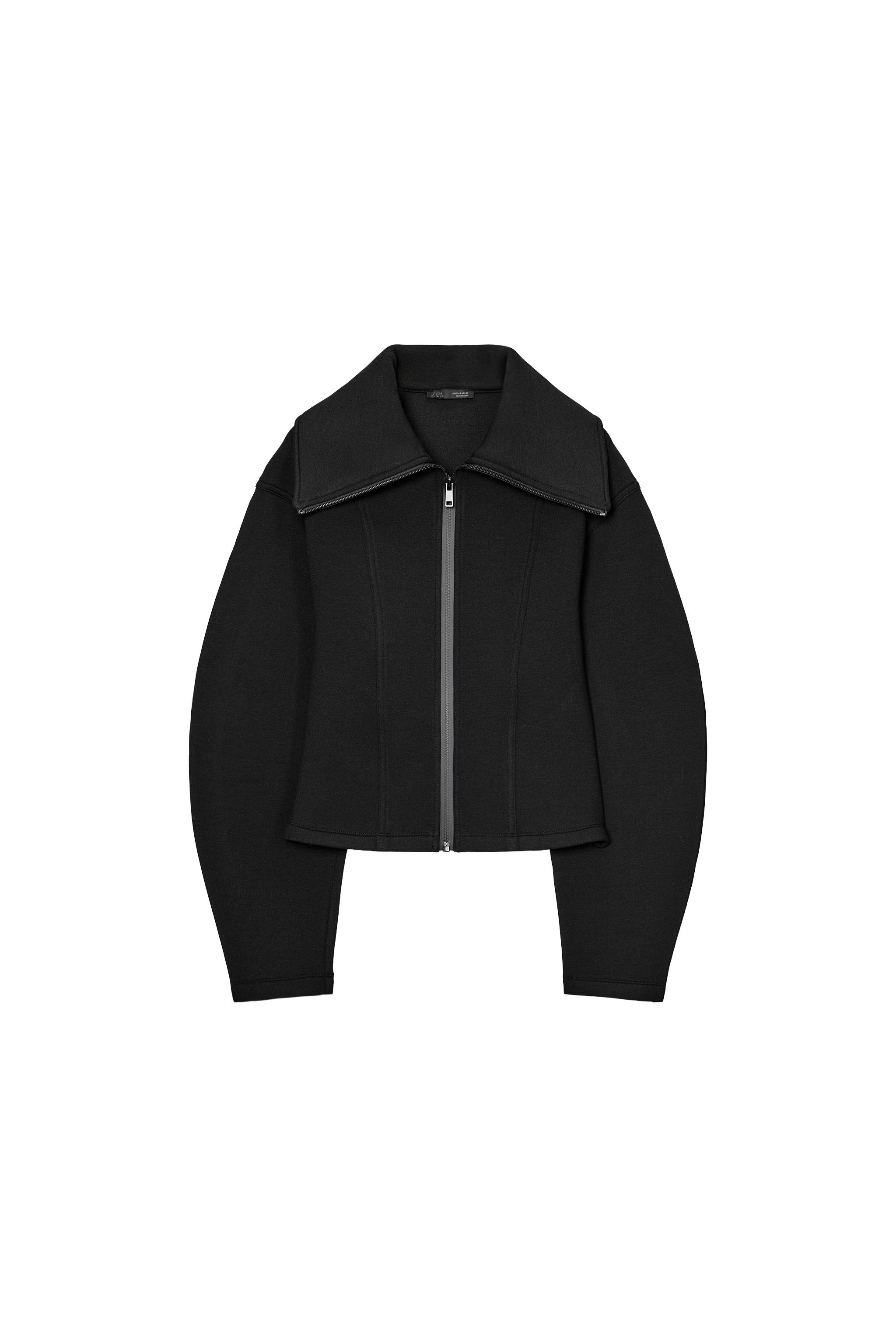 ネオプレン風フィットジャケット - ブラック | ZARA Japan / 日本