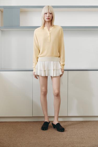 PLAIN KNIT SWEATER - Butter by Zara