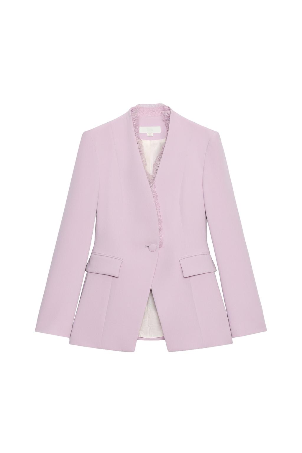 FITTED LACE SHOULDER PAD BLAZER - image 3
