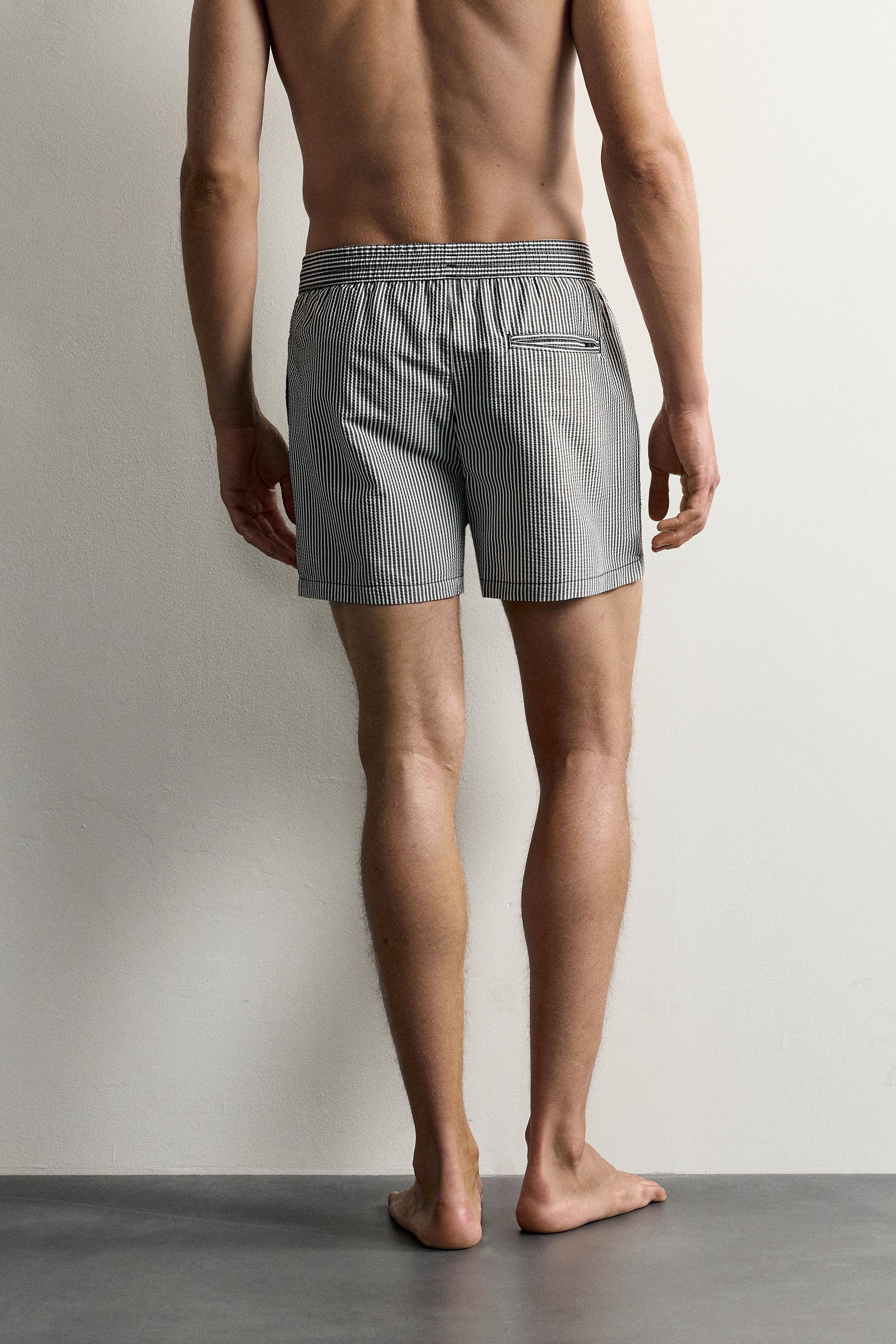 SEERSUCKER MID-LENGTH SWIMSUIT