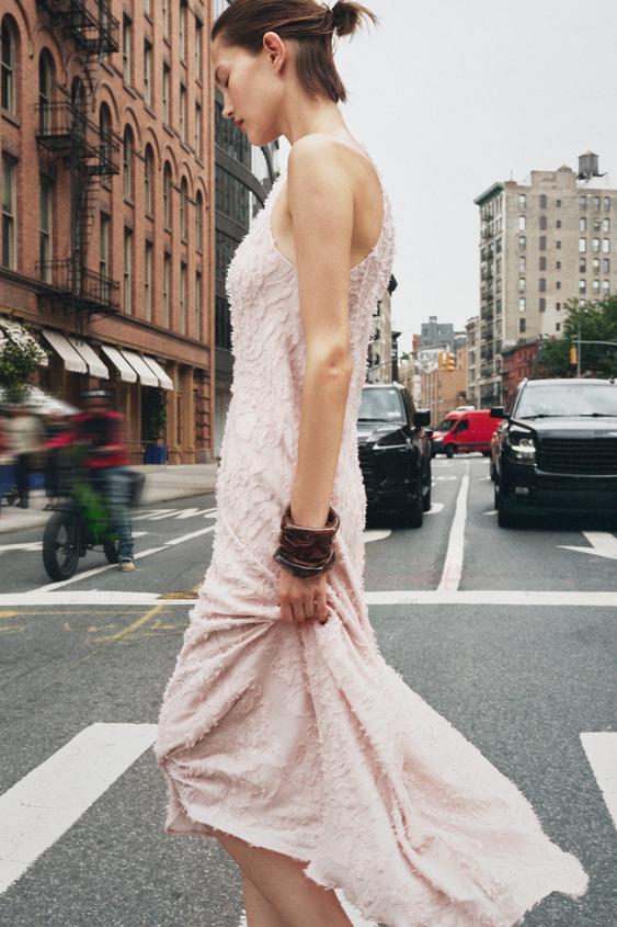 HALTER FRAY MIDI DRESS