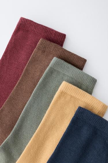 FIVE-PACK OF PLAIN LONG SOCKS - Multicoloured by Zara - Image 2