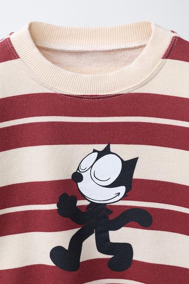 FELIX THE CAT © STRIPED SWEATSHIRT - Ecru / Maroon by Zara - Image 2