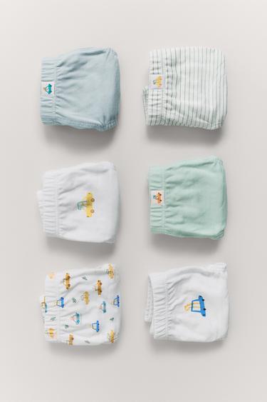 AGES 2-6/ SIX-PACK OF DINO & CAR BRIEFS - Multicoloured by Zara