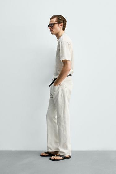 T-SHIRT COURT COUPE MERCERISÉE - Blanc de Zara - Image 3