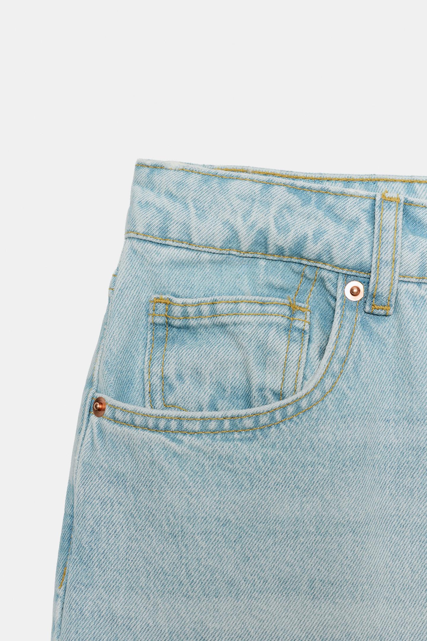 Женские шорты Zara Z1975 Mid-Rise Denim Shorts, цвет: Светлый синий — фото 8