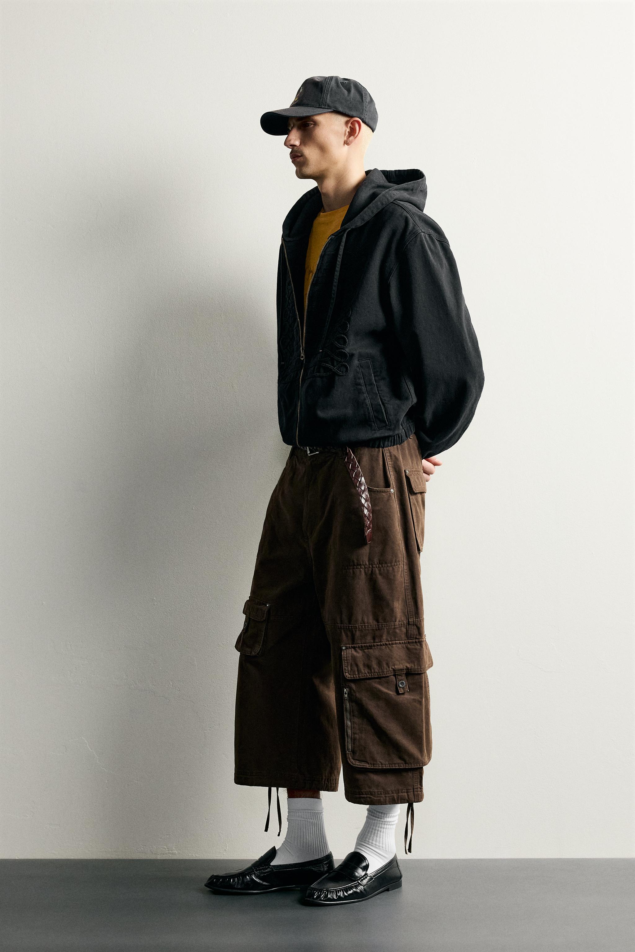 Zara RELAXED FIT KARGO JORTS görsel 4