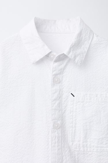 BASIC SEERSUCKER SHIRT - White by Zara - Image 2