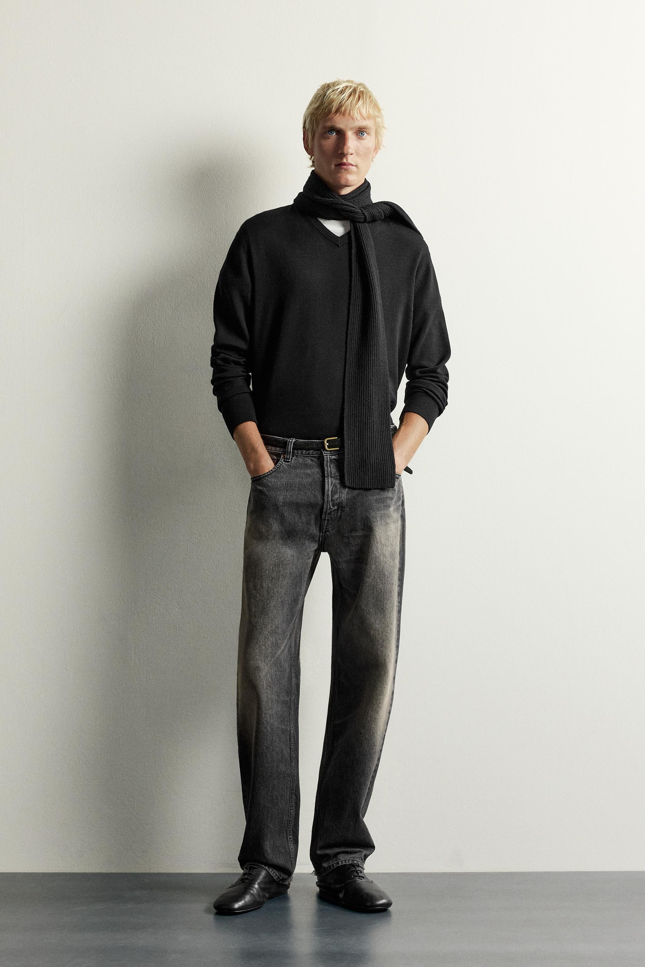 STRAIGHT-FIT JEANS - Charcoal | ZARA United States